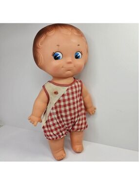 1960s Regal Kewpie Style Doll 16" Made in Canada Red Gingham Outfit